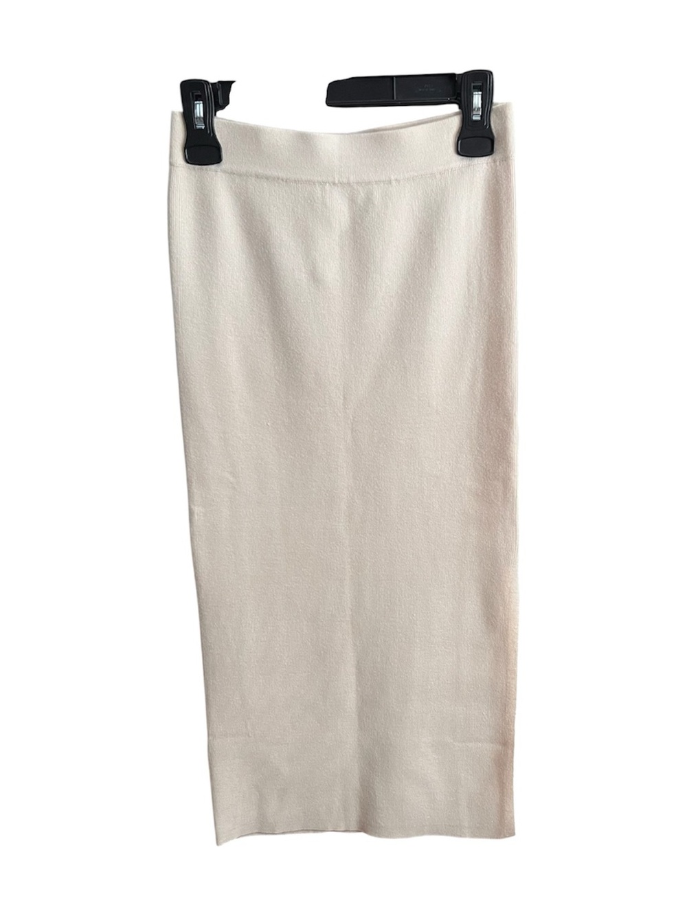 Classic Cream Knit Pencil Skirt